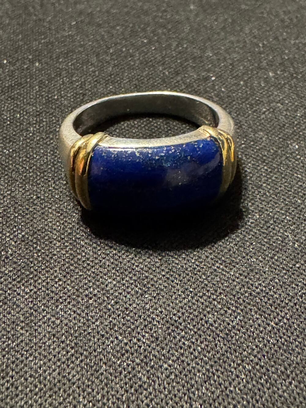 925 CNA Thailand Lapis Lazuli Vermeil Accents Ring Size 6
